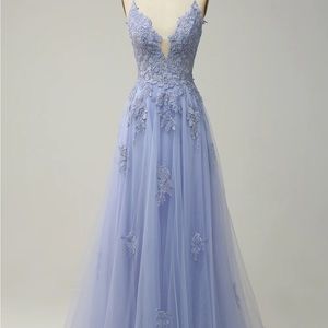 BACKLESS PROM DRESS lilac purple